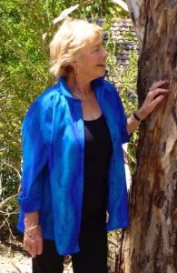Womans shirt in fine Australian merino wool handpainted in unique colours